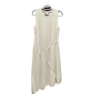 Michael Kors Asymmetrical Shape and Lines White Midi Dress Figure Shaping Size M